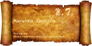 Maretka Teofila névjegykártya